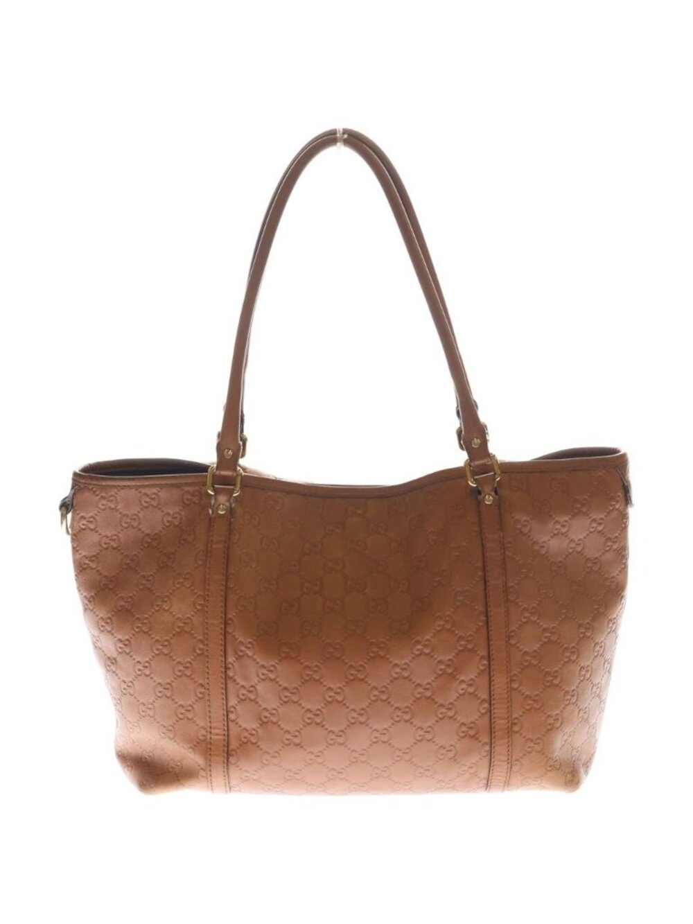 Gucci Interlocking G Camel Leather Tote Bag Brown